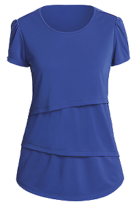 NNT Womens Matt Jersey Short Sleeve Layered Top Round Neckline Blouse CAT9XG-KarWorkwear