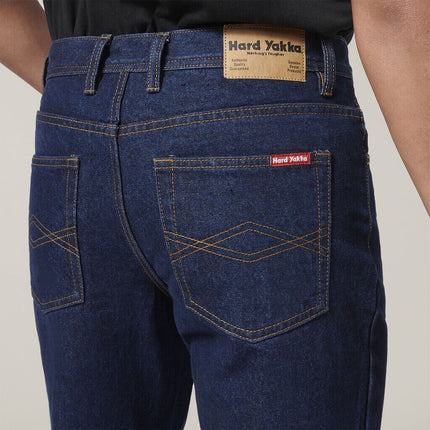 Hard Yakka 4 Pack Mens Heavy Duty Washed Straight Denim Work Jeans Y03514-KarWorkwear