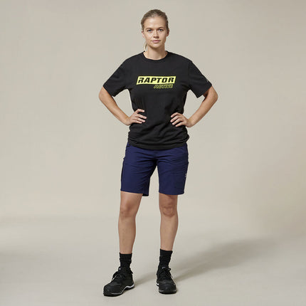 Hard Yakka 4 Pack Womens 3056 Raptor Active Fit Mid Lenght Work Short Y08228-KarWorkwear