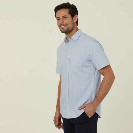 NNT Mens Avignon Stripe Short Sleeve Shirt Casual Regular Fit Business CATJDK-KarWorkwear