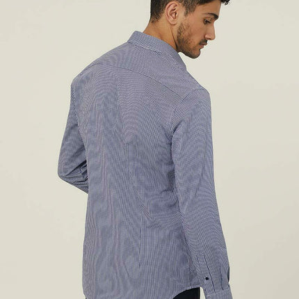 NNT Mens Avignon Gingham Checked Long Sleeve Shirt Casual Fit Business CATJDF-KarWorkwear