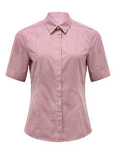 NNT Mens Gingham S/S Shirt Slimline Collar Concealed Placket Button Shirt CATU7B-KarWorkwear