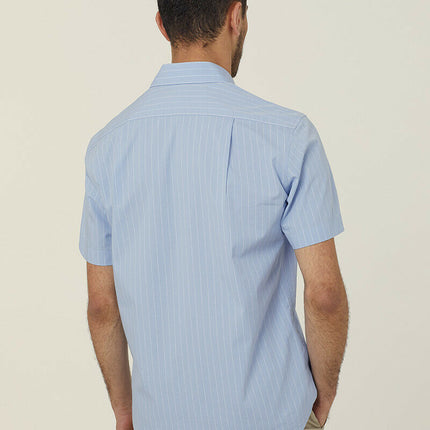 NNT Mens Avignon Pinstripe Short Sleeve Shirt Casual Regular Fit Business CATJDM-KarWorkwear