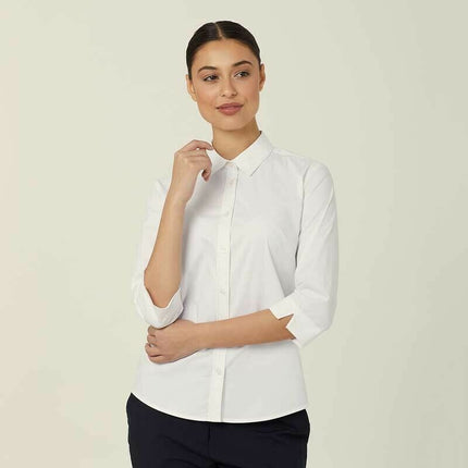 NNT Womens Avignon Formal Stripe 3/4 Sleeve Business Shirts Regular Fit CATUKY-KarWorkwear