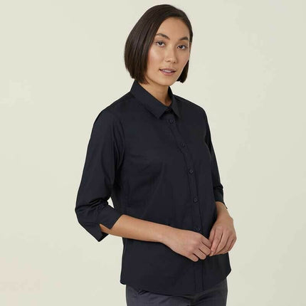 NNT Womens Avignon Formal Stripe 3/4 Sleeve Business Shirts Regular Fit CATUKY-KarWorkwear