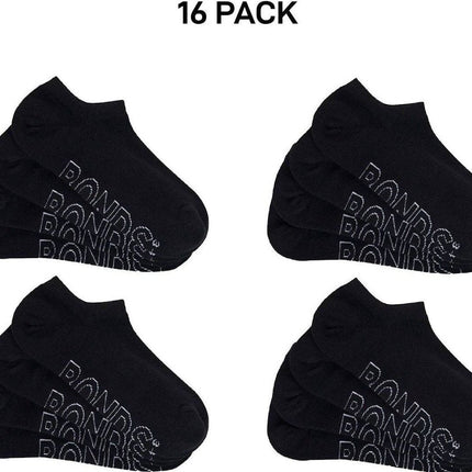 Bonds Womens Lightweight No Show Cotton Mesh Cooling Zone Socks 16 Pack LXPW4N-KarWorkwear