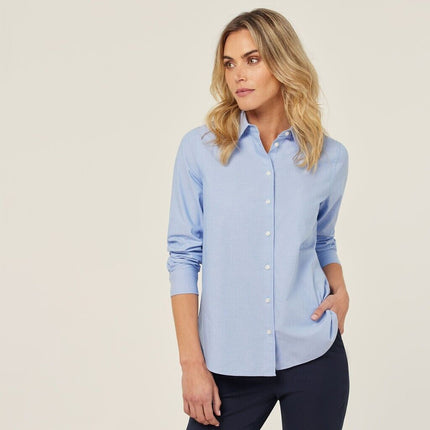 NNT Womens Cotton Chambray Collared Button Long Sleeve Relaxed Shirt CATUSZ-KarWorkwear