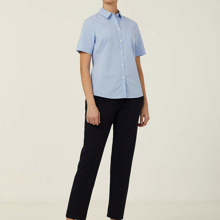 NNT Womens Avignon Pintripe Short Sleeve Slim Casual Shirt  Business CATUK6-KarWorkwear