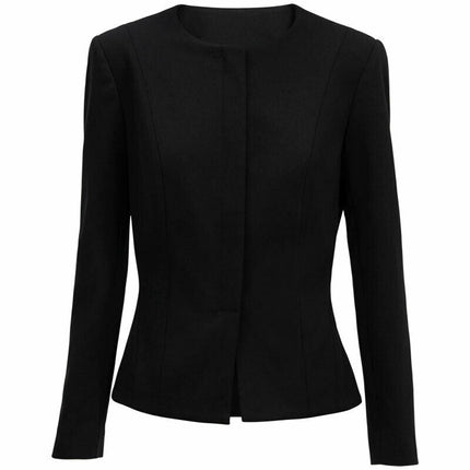 NNT Womens Formal Ponte Jacket Collarless Concealed t Zip  Business Coat CAT1E3-KarWorkwear