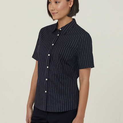 NNT Womens Avignon Pintripe Short Sleeve Slim Casual Shirt  Business CATUK6-KarWorkwear