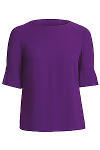 NNT Womens Fluted Sleeve Top Classic Fit round Neck Blouse CATU5T-KarWorkwear
