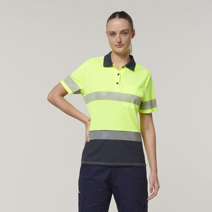 Hard Yakka Womens Safety Work Short Sleeve HI VIS Taped Polo Y08602-KarWorkwear