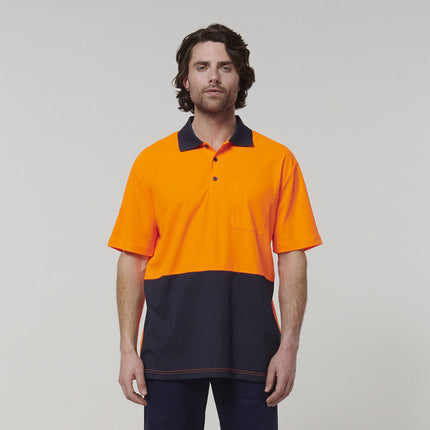 Hard Yakka Mens Safety Work Short Sleeve HI VIS Polo Y19616-KarWorkwear
