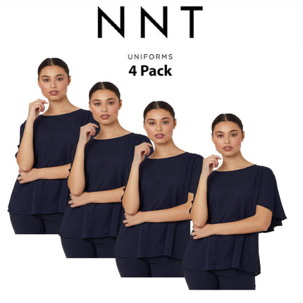 NNT Womens 4 Pack Georgie Lightweight Wrinkle Resistant Cape Blouse CATUKD-KarWorkwear