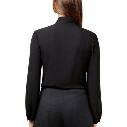 NNT Womens Formal Long Sleeve Tie Neck Blouse Soft Georgette Business CATUG4-KarWorkwear