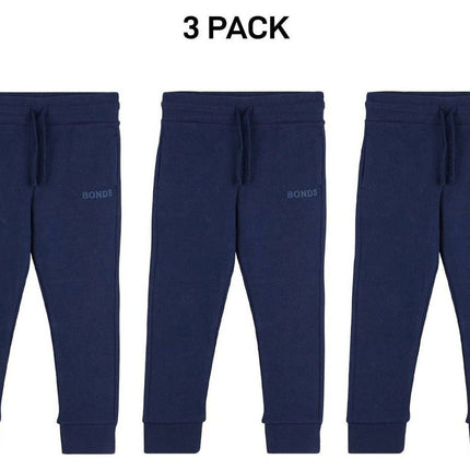 Bonds Kids Tech Sweats Trackie Pants Lightweight Warm Minimise Heat 3 Pack KVQRK-KarWorkwear