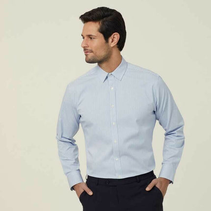 NNT Mens Avignon Stripe Long Sleeve Shirt Casual Regular Fit Business CATJD9-KarWorkwear