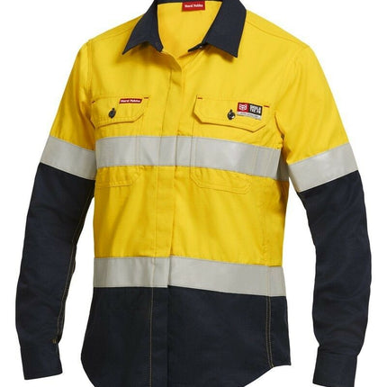 Womens Hard Yakka Protect Hi-Vis Flame Resistant Long Sleeve Work Shirt Y04050-KarWorkwear