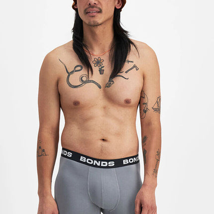 Bonds Mens Total Package Mid Trunk Smooth Viscose Bamboo Mid Length 3 Pack MWA9-KarWorkwear