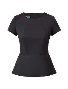NNT Womens Ponte Knit Cap SLV Peplum Top Front Panelling Short Sleeve CAT9S1-KarWorkwear