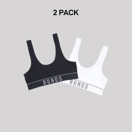 Bonds Girls Original Rib Tank Crop Super Comfort and Soft Support 2 Pack UWLK2A-KarWorkwear