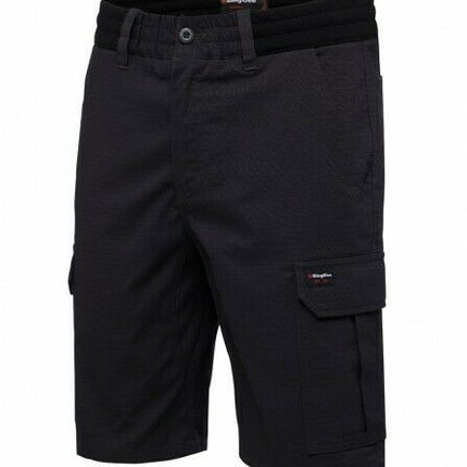KingGee Shorts Mens Rib Comfort Waist Short Comfort Cargo Stretch Ripstop K17007-KarWorkwear