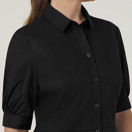 NNT Womens Avignon Shirt Dress Fit Flare Collared Elbow Length Cotton CAT69K-KarWorkwear