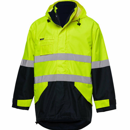 KingGee 4 in 1 Waterproof Jacket Fleece Insulated Hood Safety Hi-Vis K55300-KarWorkwear
