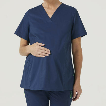 NNT Womens Maternity V Neck Scrub Top Curved Hemline Nurse Work Uniform CATUG3-KarWorkwear