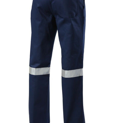 Mens Hard Yakka Cotton Drill Pants Reflective Tape Workwear Tough Y02615-KarWorkwear