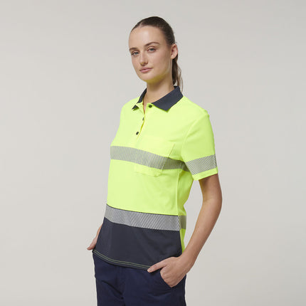Hard Yakka Womens Short Sleeve HI Vis Reflective Taped Polo Y08602-KarWorkwear
