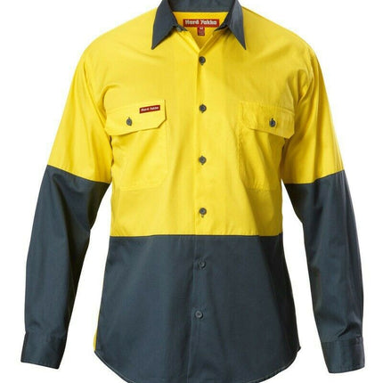 Hard Yakka Koolgear Hi-Vis Long Sleeve Work Shirt Vented Lightweight Y07558-KarWorkwear