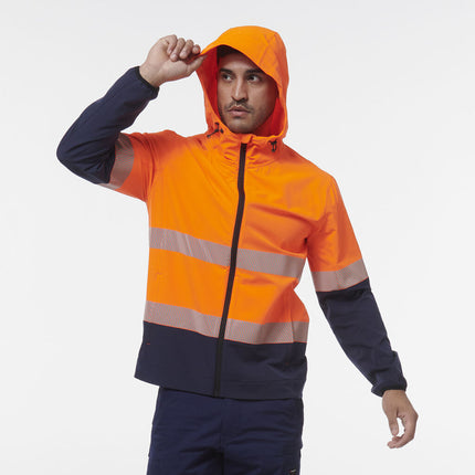 KingGee Mens Hi Vis Reflective Durable Hooded Repel Safety Work Jacket K55061-KarWorkwear