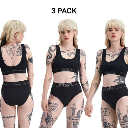 Bonds Womens Retro Rib Seamless Hi Hi Bikini High Waist & High Leg 3 Pack WU8FT-KarWorkwear