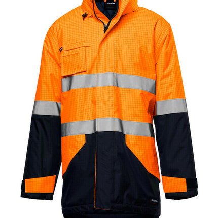 KingGee Anti Static Jacket Work Waterproof Hi-Vis Taped Hood Safety K55035-KarWorkwear