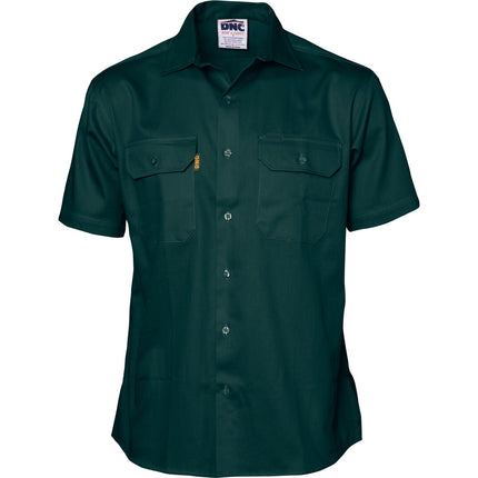 DNC Workwear Mens Cotton Drill Safety Shirt Short Sleeve Comfortable  3201-KarWorkwear
