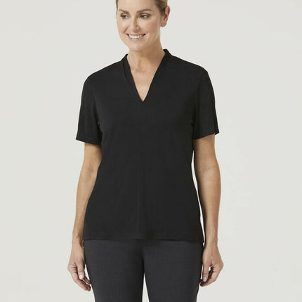 NNT Womens Matt Jersey V Neck Business Short Sleeve Formal Shirt Comfy CATUHP-KarWorkwear