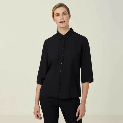 NNT Womens Business Georgie  3/4 Sleeve Pleat Back Formal Shirts Classic CATUKZ-KarWorkwear