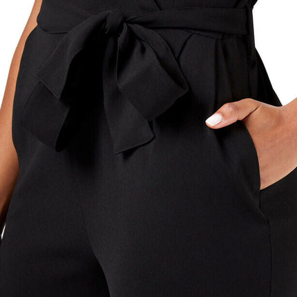 NNT Womens Short Sleeve Formal Jumpsuit Invisible Button Pleats Waist Tie CAT3RT-KarWorkwear