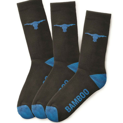 Elwood Mens 3 Pack Workwear Bamboo Crew Sock Cotton Comfy Toe Protect EWD904-KarWorkwear