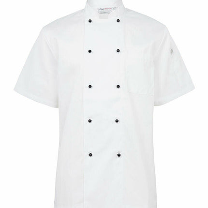 NNT Unisex Adult Chef Jacket Short Sleeve Macquarie Poly Cotton Work CATP5J-KarWorkwear