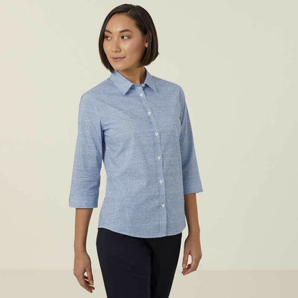 NNT Womens Avignon Formal Abstract Print 3/4 Sleeve Business Shirts CATUKX-KarWorkwear