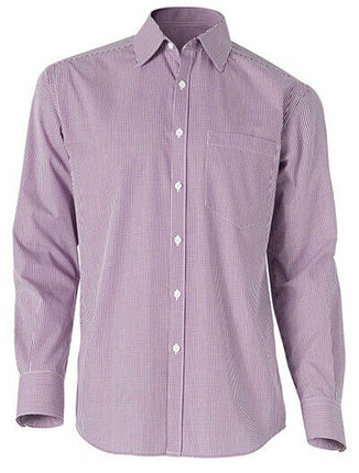 NNT Men Formal Gingham Long Cotton Blend Check Shirt Business Classic Fit CATDR2-KarWorkwear