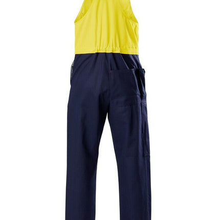 Mens Hard Yakka Hi-Vis Drill Action Back 2 Toned Overall Phone Pocket Y01526-KarWorkwear