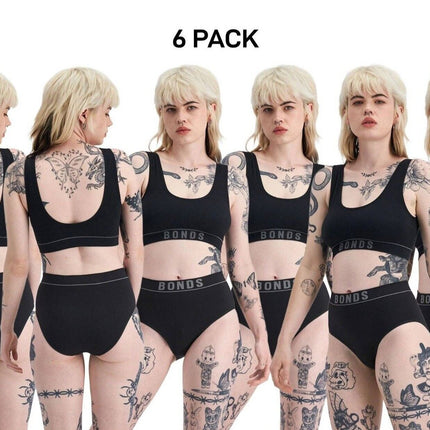 Bonds Womens Retro Rib Seamless Hi Hi Bikini High Waist & High Leg 6 Pack WU8FT-KarWorkwear