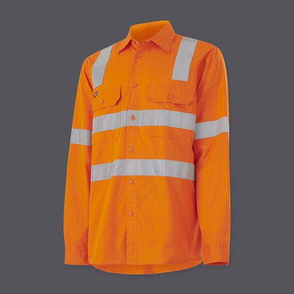 KingGee Mens Wookcool Vented X Back Shirt Lightweight Pockets Long Sleeve K54917-KarWorkwear