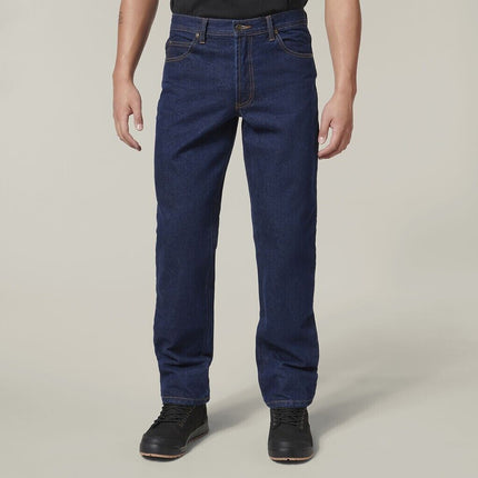 Hard Yakka 4 Pack Mens Heavy Duty Washed Straight Denim Work Jeans Y03514-KarWorkwear