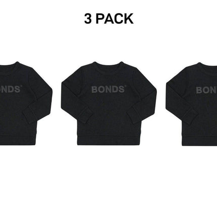 Bonds Kids Tech Sweats Pullover Soft Knitted Warm Cotton Poly Blend 3 Pack KVQTK-KarWorkwear