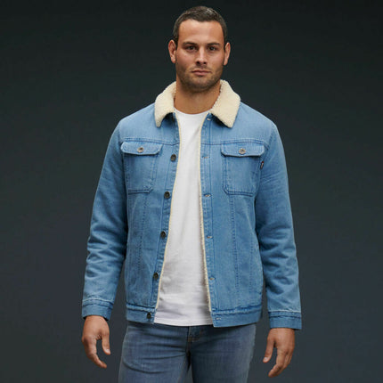KingGee Mens Urban Denim Jacket Warm Sherpa Lining Winter Comfort Jackets K15041-KarWorkwear