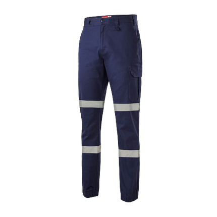 Hard Yakka Mens Cargo Cuffed Pants Taped Work Tough Safety Reflective  Y02411-KarWorkwear